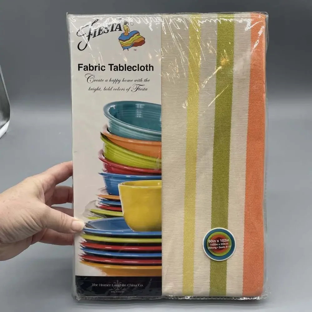 NOS Vintage Fiesta Tablecloth 60 x 102 Oblong Plaid Deadstock NIP
